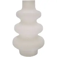Intirilife Keramik Vase in Creme Weiss