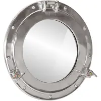 vidaXL Bullaugen-Spiegel Wandmontage Ø38 cm Aluminium und Glas