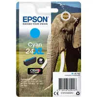 Epson Elephant Singlepack Cyan 24XL Claria Photo HD Ink, High (L) Yield, Cyan, 8,7 ml, 1 Stück(e), 740 Seiten, Einzelpackung