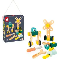 Janod Brico'Kids - Bauspiel Fass 50 Teile - Kreatives Konstruktionsspielzeug