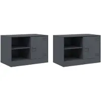 vidaXL TV-Schränke 2 Stk. Anthrazit 67x39x44 cm Stahl