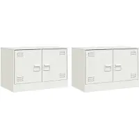 vidaXL TV-Schränke 2 Stk. Weiß 67x39x44 cm Stahl