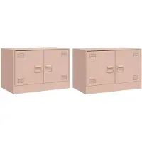 vidaXL TV-Schränke 2 Stk. Rosa 67x39x44 cm Stahl