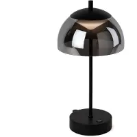 Honsel Moderne Tischleuchte schwarz mit Rauchglas inkl. LED 3-stufig dimmbar - Djent