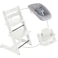 Stokke Tripp Trapp Bundle Treppenhochstuhl inkl. Newbornset Light Grey & Babyset, weiss