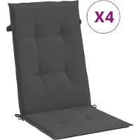 vidaXL Hochlehner-Auflagen 4 Stk. Melange Anthrazit 120x50x4 cm Stoff