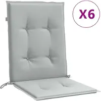 vidaXL Niedriglehner-Auflagen 6 Stk. Melange Hellgrau 100x50x4cm Stoff