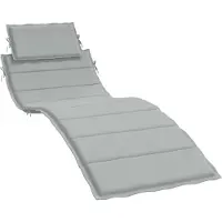 vidaXL Sonnenliegen-Auflage Melange Hellgrau 186x58x4 cm Stoff
