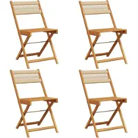 vidaXL Gartenstühle 4 Stk. Klappbar Beige Massivholz Akazie