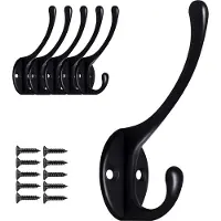 TOJ Living Kleiderhaken – 5er-Set – matt schwarz – bis 5 kg belastbar – inkl. Schrauben – Wandhaken