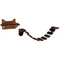 Costway Katzen Kletterleiter Klettergerüst mit Laufsteg, Katzentreppe Katzenliege Wandmontage