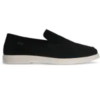 Manfield Schwarze Veloursleder-Loafer | Größe 41
