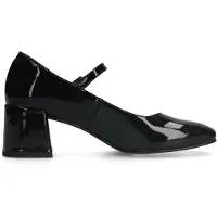 Manfield Schwarze Mary Jane Lackpumps | Größe 37