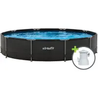 VirtuFit Rundschwimmbecken – 366 cm – inklusive Filterpumpe