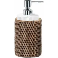 DECOR WALTHER Seifenspender Basket SSP Rattan Dunkel Porzellan Weiß