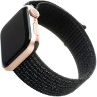 FIXED Nylon strap for Apple Watch 42 / 44 / 45 / 49 mm, reflective black