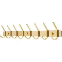 TOJ Living Wandgarderobe – 16 Haken – 62 cm – Edelstahl – Gold – Hakenleiste