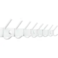 TOJ Living Wandgarderobe – 16 Haken – 62 cm – Edelstahl – Weiß – Hakenleiste