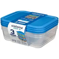 Sistema Aufbewahrungsboxen - 3er-Pack - Nest It - 1,5 L - Blau - - One Size - Brotdosen