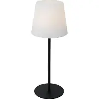 QAZQA Tischleuchte Schwarz Wiederaufladbar Incl LED und Dimmer IP54 Jude