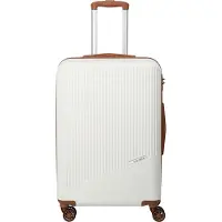 Travelite Bali Reisekoffer M Trolley 67cm 4 Rad Rollen TSA Hartschale weiß