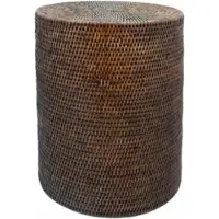 DECOR WALTHER Hocker Basket Rattan Dunkel