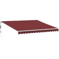 vidaXL Markise Automatisch mit LED Weinrot 400x350 cm