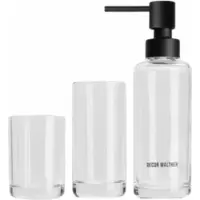 DECOR WALTHER Set Seifenspender + Becher + Zahnbürstenhalter Pop Up Set Transparent (3-teilig)
