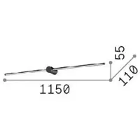 Ideal Lux Zeitgenössische Wandleuchte Aluminium Schwarz Led 16W 3000K Ip44