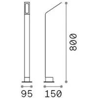 Ideal Lux 326733 OUTDOOR AGOS LED-Stehleuchte/Mastleuchte für den Außenbereich, V800 mm, 6,5 W, 670/560 lm, 3000 K, IP54, schwarz
