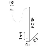 Ideal Lux Archimede Zeitgenössische Hängeleuchte Metall Schwarz Led 4W 3000K
