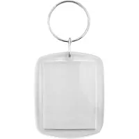 Combicraft Plexiglas Schlüsselanhänger Rechteck groß, 41x52mm - 50 Stück