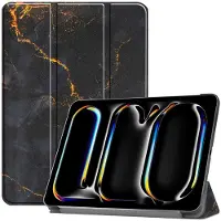 IMoshion Design Trifold Klaphülle für das Apple iPad Pro 13 (2025) M5 / (2024) M4 - Black Marble