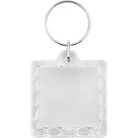 Combicraft Plexiglas Schlüsselanhänger Quadrat geriffelt, 39x39mm - 50 Stück