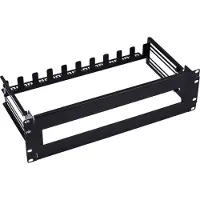 InLine 19" Schutzschalterleiste 3HE, mit tiefenverstellbarer Hutschiene, Circuit-breaker panel, Stahl, Schwarz, 1,23 kg