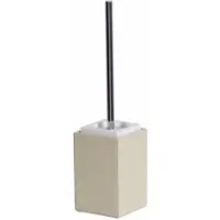 DECOR WALTHER WC-Bürste Brownie SBG Sand mit Porzellan Weiß und Bürste Chrom