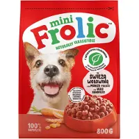 Frolic Mini Naturally Irresistible 800 g: Halbfeuchtes Hundefutter für kleine Rassen mit frischem Rindfleisch