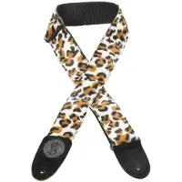 Levys Leathers 2"-Gitarrengurt aus Kunstfell mit Leopardenmuster und Enden aus echtem Leder; (MSSF8-LYX)