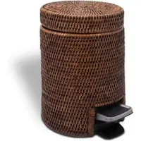 DECOR WALTHER Tretmülleimer Basket TE Rattan Dunkel