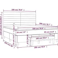 vidaXL Boxspringbett mit Matratze Blau 180x200 cm Stoff
