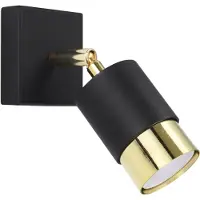 Sollux Wandleuchte NERO schwarz/gold 1xGU10 10W Stahl 16x17.5x8cm