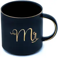 Intirilife Kaffeetasse mit Goldrand und Aufschrift Mrs Hochzeit