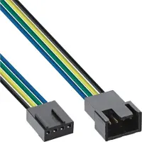 InLine Lüfterkabel Verlängerung PWM, 4pol Molex Stecker / Buchse, 0,3m, 0,3 m, Männlich, Weiblich, Mehrfarbig