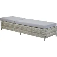 Beliani Gartenliege grau Polyrattan inkl. Auflage elegant Terrasse