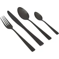 Gimex 16tlg Besteck-Set aus Edelstahl schwarz