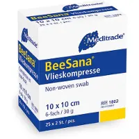 Meditrade BeeSana Vlieskompresse, steril, 6-fach, 30 g, 10 x cm, 2 Stk 50 St Kombipackung