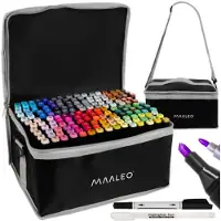 Maaleo Doppelseitige Alkohol Marker + Tasche Filzstifte Stifte zum Markieren Zeichnen Malen für Kinder und Erwachsene Künstlerisches Set 168