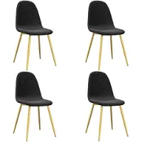 vidaXL Esszimmerstühle 4 Stk. Schwarz Samt