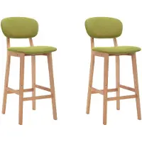 vidaXL Barhocker 2 Stk. Grün Stoff