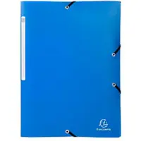 Exacompta 55082E 50x Sammelmappe Okap in Format DIN A4 mit 3 Klappen und Gummizug, aus PP 0 ,5mm - Blau